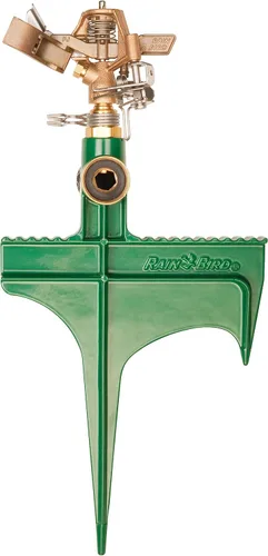 Rain Bird 25PJ - Rociador de impacto de latón, verde, patrón ajustable de 20° a 360°, distancia de pulverización de 20 a 41 pies