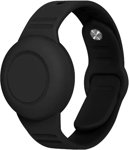 Aircawin Pulsera impermeable para Airtag para niños, pulsera de Airtag oculta para niños, funda de silicona antipérdida para Apple Airtag para Negro