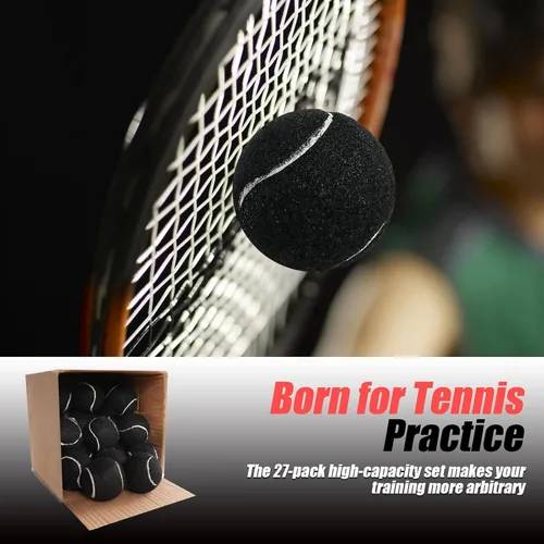 Miniatura 3 de GKK Paquete de 27 pelotas de tenis, pelota de tenis de entrenamiento sin presión, pelotas de tenis a granel para jóvenes, principiantes, mascotas