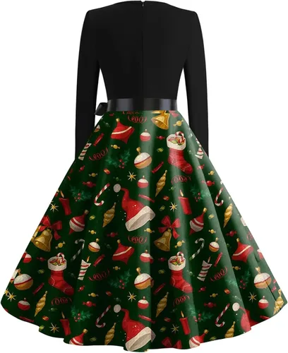 Miniatura 3 de Vestidos de Halloween para mujer, estilo casual, estampado de moda, vintage, de manga larga, disfraces de Halloween