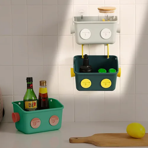Miniatura 9 de Noamus Paquete de 6 cestas organizadoras de almacenamiento de juguetes de baño, 3 capas montadas en la pared, organizador de ducha colgante, estante