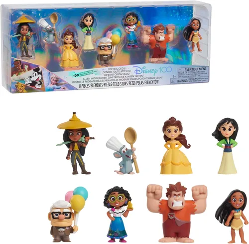 Celebración de los 100 años de Disney Desafiando las probabilidades Edición limitada Paquete de figuras de 8 piezas, juguetes para niños a partir de