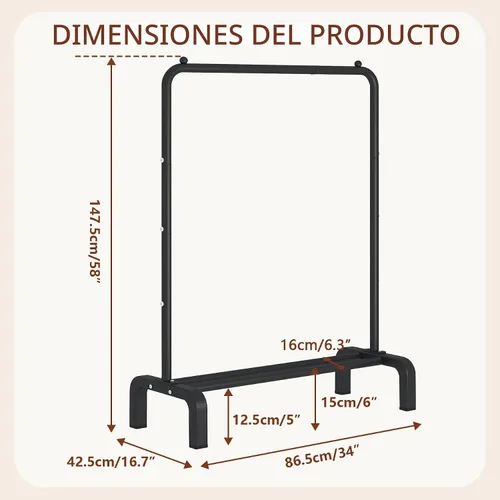 Miniatura 3 de JIUYOTREE Perchero de ropa estándar con estantes de almacenamiento, organizador de ropa para colgar ropa, abrigo, chaqueta, camisa, suéter, jeans