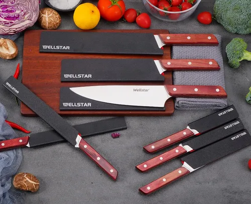 Miniatura 2 de WELLSTAR Juego de protectores de borde de cuchillo, 8 fundas universales de cuchilla, fundas protectoras de ABS sin BPA, forro de fieltro Juego