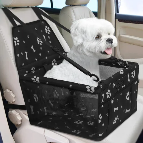 Miniatura 20 de Asiento de coche para perro plegable, asiento elevador de coche para perros impermeable transpirable Oxford, bolsa de viaje para perros pequeños a