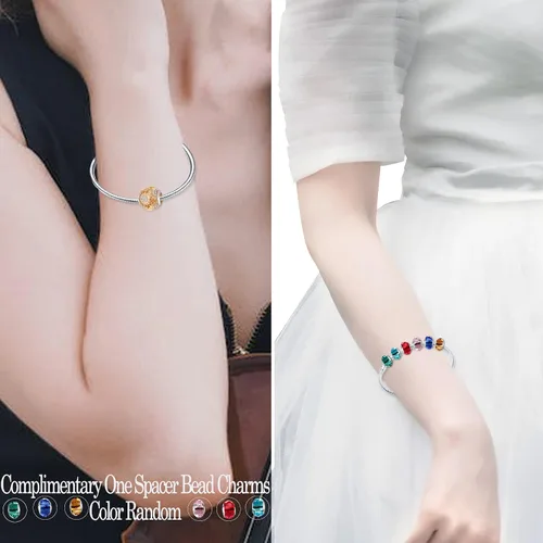 Miniatura 4 de LNQOBU Happy Life - Colgante para pulseras de abalorios, plata de ley 925 para mujer (con un espaciador de cuentas)