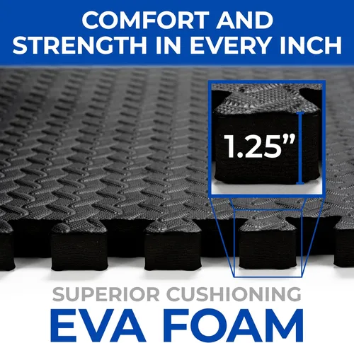 Miniatura 2 de Tapete de ejercicio de rompecabezas de 1.25 pulgadas, azulejos de espuma EVA entrelazados para gimnasio en casa, tapete para equipo de entrenamiento
