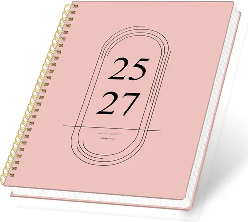 Agenda mensual 2025-2027, agenda de 24 meses, calendario 2025-2027, julio 2025 a junio 2027, cubierta de cartón duro A4-8.6 x 11.3 pulgadas,