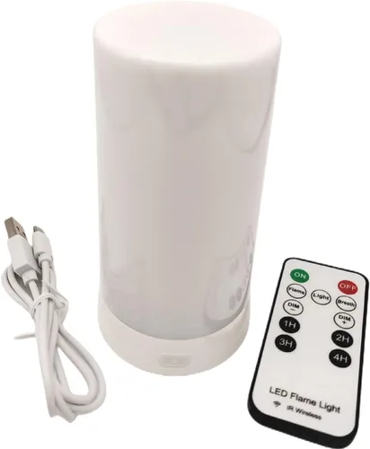 Miniatura 5 de Linterna LED con efecto de llama, recargable por USB, 4 modos, control remoto, efecto de llama, luz de estado de ánimo sin llama para Holdiday