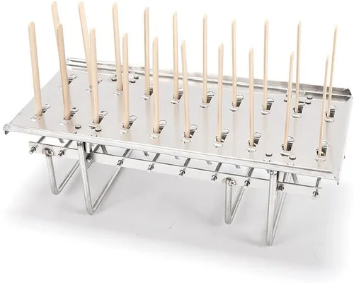 Miniatura 5 de 20 moldes de acero inoxidable para helados y paletas congeladas, soporte para palitos de helado + cepillo de limpieza