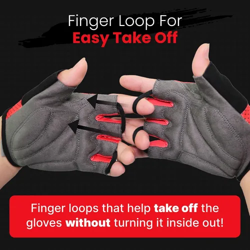 Miniatura 8 de Guantes de ciclismo, guantes de bicicleta de montaña, guantes de bicicleta Antideslizante, absorción de golpes, acolchado, transpirable, medio dedo