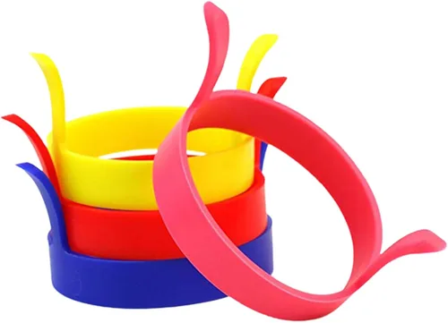Miniatura 5 de Anillo de huevo hidrofóbico, 4 anillos redondos antiadherentes con doble asa, molde de silicona fácil de limpiar, para huevos fritos o escalfados