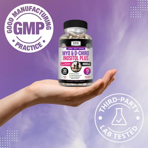 Miniatura 6 de Kaya Naturals Myo & D-Chiro Inositol Plus Apoyo para Mujeres, Vitamina B8-30 Cápsulas