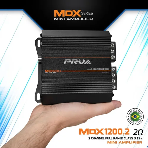 Miniatura 2 de PRV Audio MDX1200.2 Amplificador de Audio para Automóvil Mini de 2 Canales de 2 Ohmios 2X 600 Vatios RMS a 2 Ohmios - Puenteado 1CH 1200 Vatios a 4