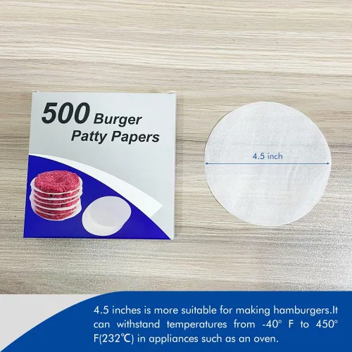 Miniatura 6 de Burger Patty - Juego de 500 almohadillas antiadherentes para papel de pergamino de hamburguesa