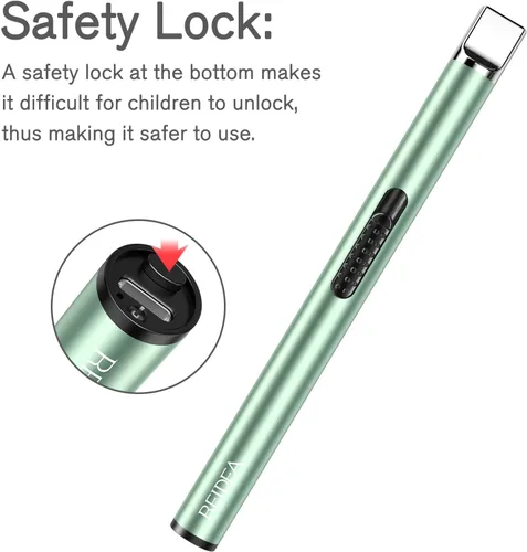 Miniatura 3 de REIDEA Encendedor S4 Encendedor electrónico de velas USB recargable con cerradura de seguridad, resistente al viento, enfriamiento rápido