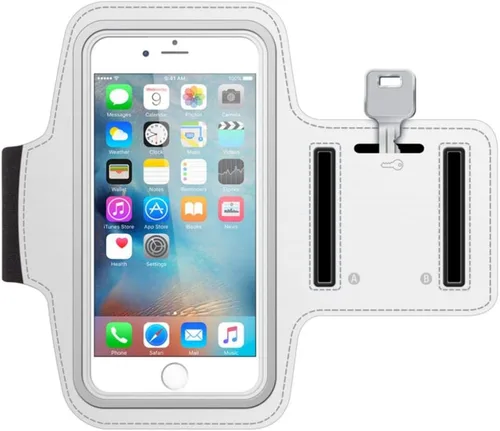 Brazalete deportivo para correr, color blanco, para gimnasio, compatible con Razer Phone 2, Samsung Galaxy A20, Samsung Galaxy A50, Samsung Galaxy