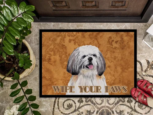 Miniatura 3 de Caroline's Treasures SC9128JMAT Shih Tzu Wipe Your Paws - Tapete para puerta delantera, 24 x 36 pulgadas, para interiores y exteriores