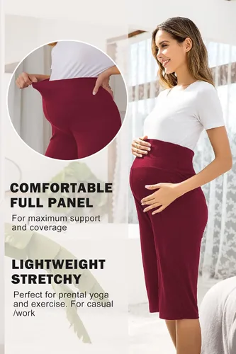 Miniatura 2 de Ekouaer Pantalones cortos de maternidad para mujer, pantalones capri de maternidad, pantalones cortos de yoga, pantalones cortos para embarazo