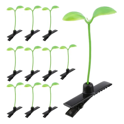40 pinzas para el pelo de brotes de frijol, horquilla de pelo de plantas verdes, horquilla de guisante, pasador de cabello, pasador de hierba lindo