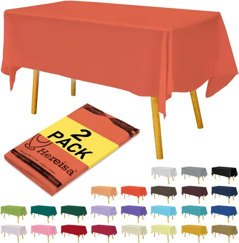 Miniatura 54 de Paquete de 3 manteles de plástico desechables de 54 x 108 pulgadas, manteles de color blanco hueso, manteles de fiesta nupcial para fiestas