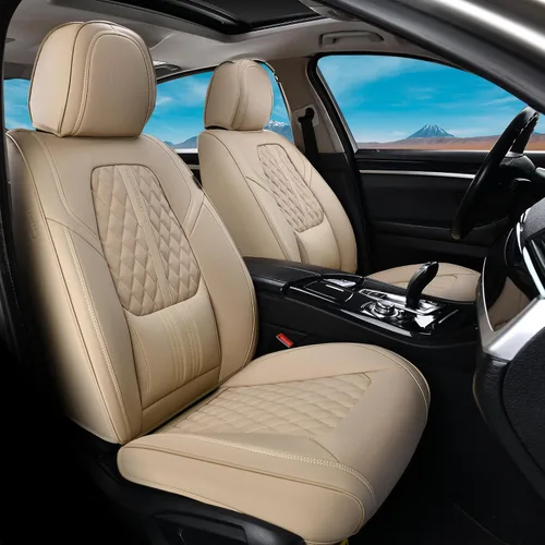 Miniatura 63 de Coverado Juego completo de fundas de asiento de automóvil, fundas de asiento negras para asientos delanteros y traseros de automóvil, protector