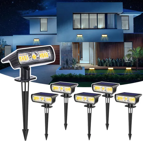 Miniatura 11 de Toodour Foco solar para exteriores, paquete de 4 luces solares para exteriores con 2 modos, luces de inundación impermeables alimentadas por energía