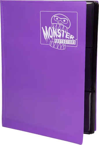 Miniatura 7 de Monster Binder - Álbum de tarjeta coleccionables, 9 bolsillos para tarjetas, retiene 360 de Yugioh, Magic, y Pokémon, Púrpura mate Morado mate