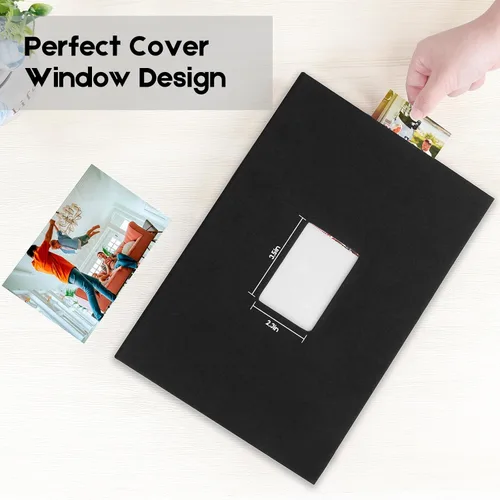 Miniatura 5 de Álbum de fotos de 4 x 6 pulgadas, 360 fotos, cubierta de marco de lino con áreas de notas, libro de fotos de 4 x 6 con espacio de escritura