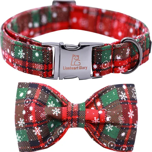 Miniatura 20 de Lionheart glory Collar de perro, Collar de perro para niños con corbatín azul ajustable, Collar con corbata para perros grandes Bandera