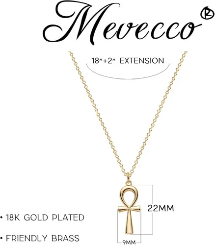 Miniatura 6 de MEVECCO Collar de cruz delicada chapada en oro de 18 quilates, collar con dije de fe de turquesa, minimalista, hecho a mano, collar de cadena