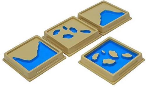 Miniatura 5 de Niños Agua Tierra Cognición Terreno Enseñanza Ayudas Montessori Niños Geografía Molde Tierra y Agua Forma Bandeja Set Bebé Juguetes Educativos