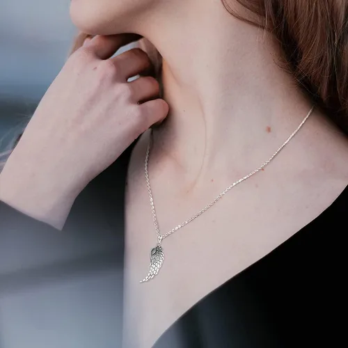 Miniatura 8 de LOOVE Collar de alas de ángel de plata de ley 925 colgante de ángel de la guarda regalo de joyería de ángel para mujeres niñas y hombres Plata