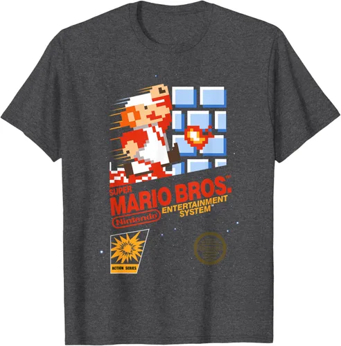 Miniatura 28 de Super Mario Dashin - Camiseta gráfica de acción, ajuste clásico, cuello redondo, color negro