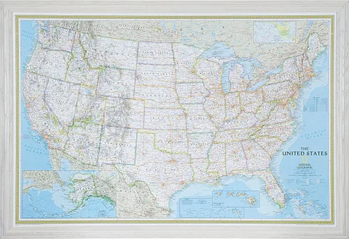 Miniatura 16 de Craig Frames mapa de viaje clásico de los Estados Unidos, Papel, 24 x 36 pulgadas