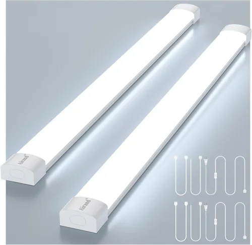 Miniatura 9 de Luz LED Enlazable para Tienda para Cochera Airand de 5 pies, con cable con enchufe, Luces LED para Armario 5000K para Debajo del Gabinete, Lámpara