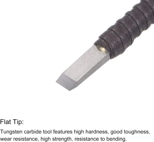 Miniatura 3 de uxcell Cuchillo para tallar cinceles de madera, carburo de tungsteno de 0.236 pulgadas, punta plana para carpintería, herramienta de mano Graver