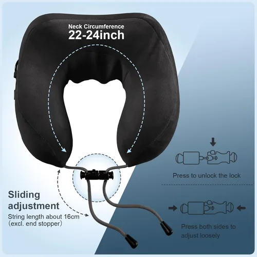 Miniatura 3 de Masajeador eléctrico de cuello, almohada de masaje con amasado calefactado portátil, masajeador Shiatsu recargable en forma de U para hombro