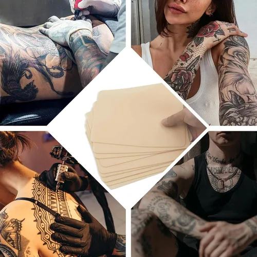 Miniatura 6 de 10 piezas de piel de práctica de tatuaje, piel falsa de doble cara de grado profesional para tatuajes (7.36 x 5.59 pulgadas), ideal