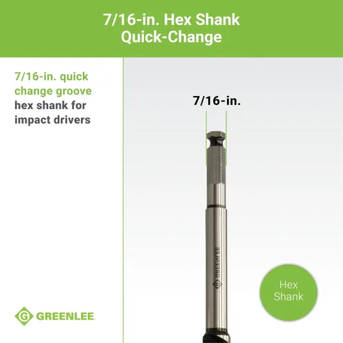 Miniatura 8 de Greenlee 66PT-3/4 - Broca para uñas con punta de tornillo de alimentación automática, broca de acero de 3/4 x 18 con vástago hexagonal de 7/16