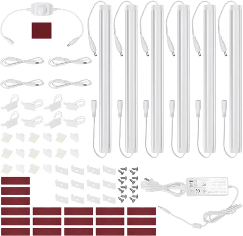 Miniatura 9 de Luces LED Litever bajo clóset, Blanco, LL-008-6P, 31.00watts, 120.00 volts Cable negro- Luz diurna blanca 5000K