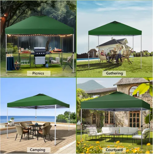 Miniatura 4 de MFSTUDIO Carpa Desplegable de 10x10 pies, Refugio Gazebo Sombra Solar Toldos Impermeables Patio Portátil Carpas con Malla Desplegables para Playa