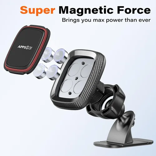 Miniatura 5 de APPS2Car [Paquete de 2] Soporte magnético para teléfono para automóvil, imán súper fuerte, soporte de teléfono para automóvil, tablero