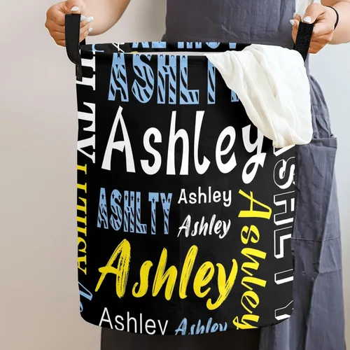 Miniatura 3 de Cesta de lavandería personalizada con nombre, cesta de lavandería plegable con asa para baño, sala de estar, dormitorio Color: 13