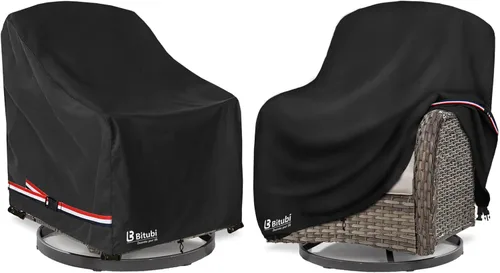 Miniatura 9 de Bitubi Funda otomana impermeable para patio, funda cuadrada resistente para muebles de mesa auxiliar para exteriores, tamaño 22 pulgadas de largo x