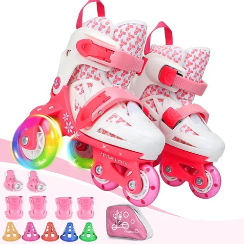 Miniatura 10 de Kids Quad Roller Skate,Roller Skates for Girls Boys,3-Point Balance Roller Shoes for Beginners