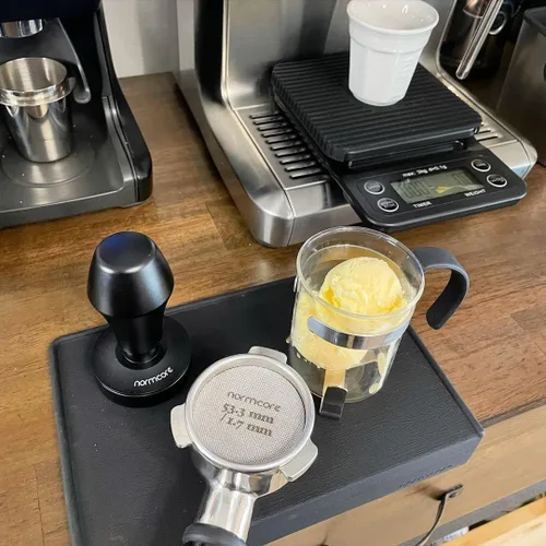 Miniatura 4 de Normcore Tamper de café con resorte de 1.791 in V4 para Flair Pro, Pro 2, base plana de acero inoxidable 304, mango ergonómico de aluminio