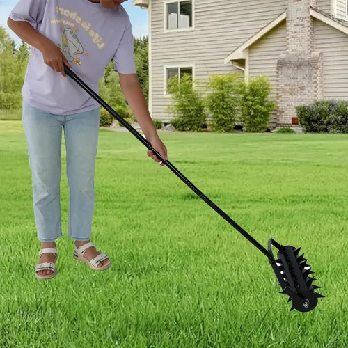 Miniatura 8 de Aireadores de césped, jardines, patios, suelo suelto en tierras de cultivo, herramienta aireadora de césped de jardinería, aireador de alta