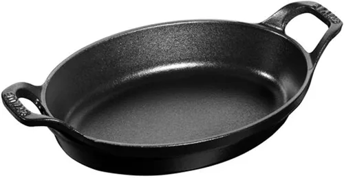 Miniatura 7 de Staub Plato ovalado para hornear de hierro fundido de 12.5 x 9 pulgadas, negro mate, fabricado en Francia