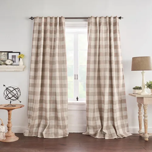 Miniatura 8 de Elrene Home Fashions Farmhouse Living Grainger Buffalo - Cortina opaca con diseño a cuadros para ventana, cortina para sala de estar y dormitorio